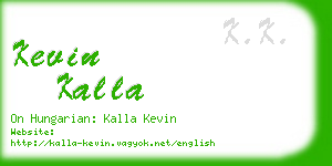 kevin kalla business card